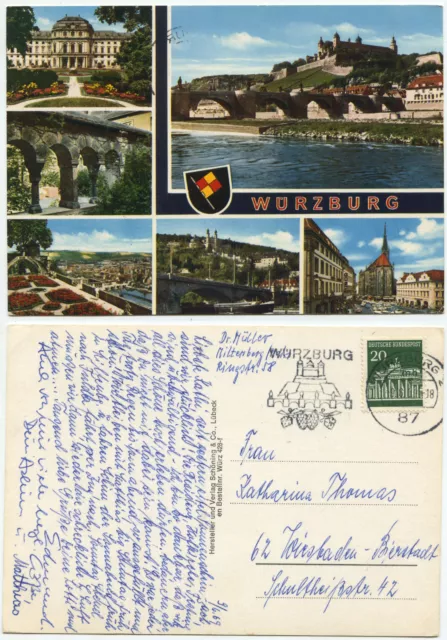 32885 - Würzburg - postcard, advertising stamp 9.6.1969