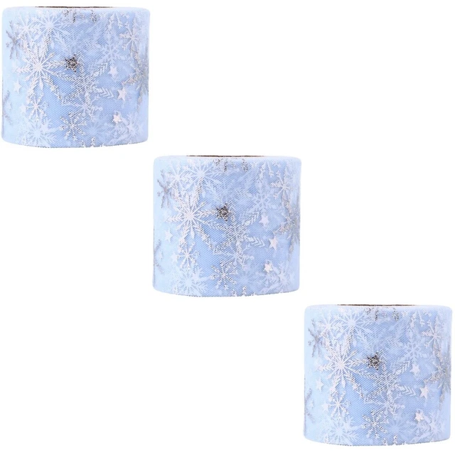 3 Sets Breite Tüll Rollen Weihnachten Tüll Rolle Beflockung Tüll Rolle 4