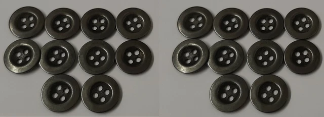 Vintage Metal Buttons 4 Hole Raw Metal 26L Diameter For Suspenders X20 ASBT300