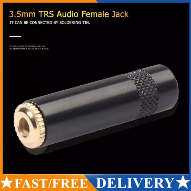 3.5mm Female Stereo Headset Jack Outlet 3 Pole Audio Cable Adapter Connectors