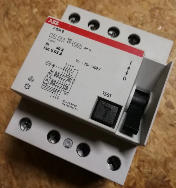 ABB F804B 40A 0.03A FI Circuit Breaker Type-B 40A 30mA ALL CURRENT ...