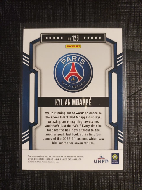 6 STICKERS PANINI FOOT 2022 ROOKIE MBAPPE PARIS SG # 356 SLEEVE PROTECTION MINT