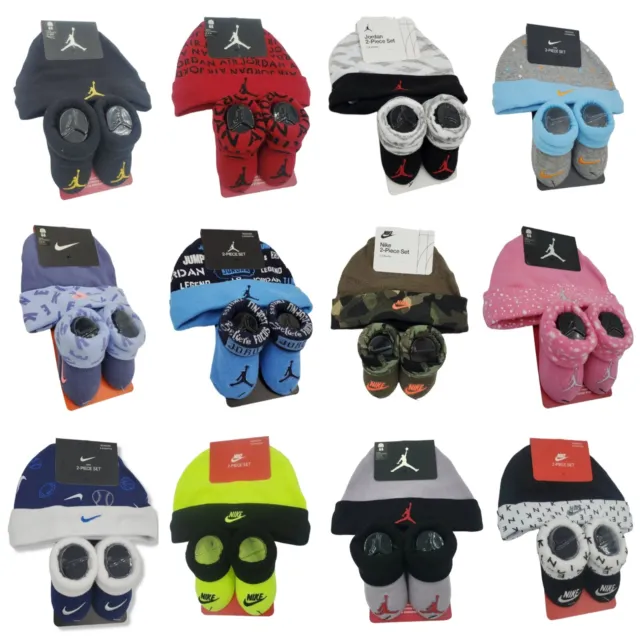 Nike Baby Booties & Cap Gift, 0-6 Months Multi Color, Boys Girls Infant Hat L33