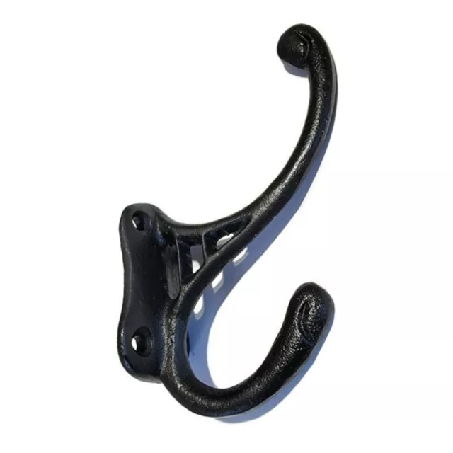 Coat Hook  - Black Cast Iron Front Mount Coat Hook for Hall Tree