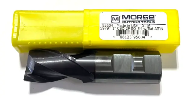 Morse 1" Carbide End Mill AlTiN Coating 2 Flute USA Made 95604