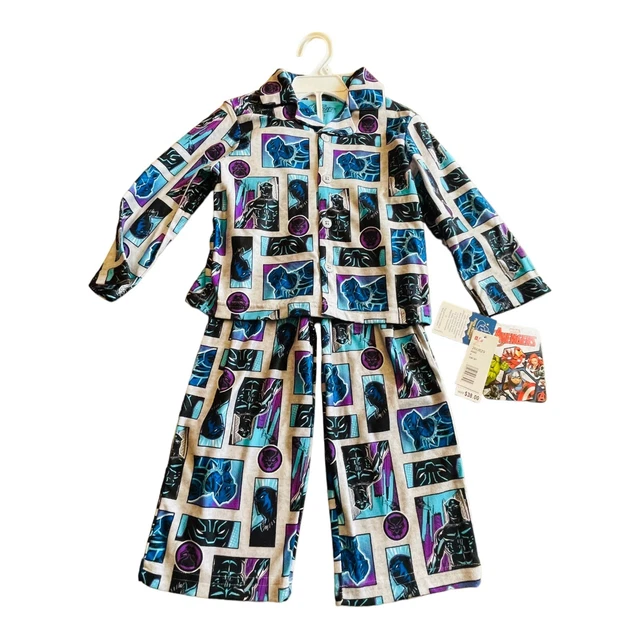 New Boys Marvel Avengers Pajamas Button Top Pant Superhero PJ Set NWT Sz 4