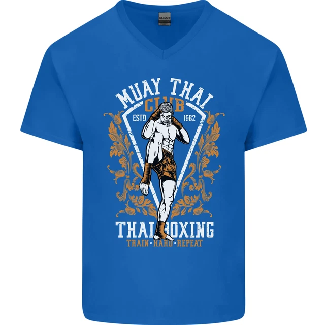 Maglietta da uomo Muay Thai Fighter Warrior MMA arti marziali collo a V cotone 5