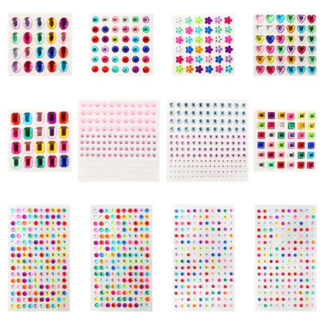 12 Sheets Décalcomanie D'art D'ongle Autocollants En Strass Acrylique Corps