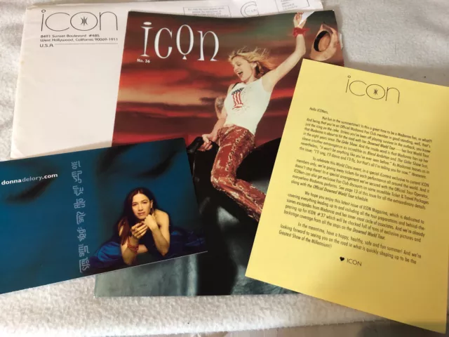 Madonna Icon magazine no.36 plus Donna Delory postcard in Icon envelope