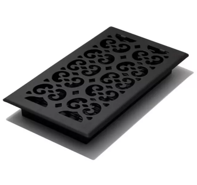 6 X 12" Steel Floor Register Cast Iron Look- Black by Decor Grates. ***NEW***