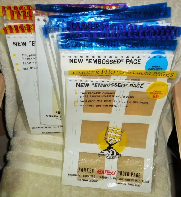 PARKER HeatSeal Photo Pages 31 Packs LOT Various Sizes / Prints 35H 35V 35VH 45H