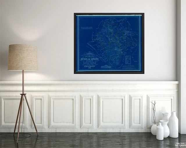 1905 MAP OF Mexico | Durango | Mapa del estado de Durango, Republica