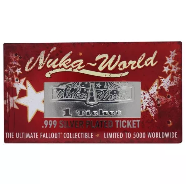 Biglietto replica Nuka-World Placcato argento Fallout edizione limitata 3