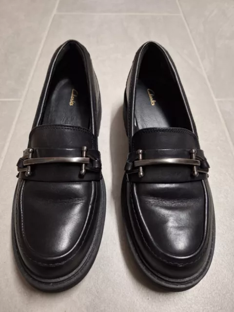 Clarks Damen Orinoco 2 Edge Loafer echt Leder schwarz Größe 39 NEU mit Karton