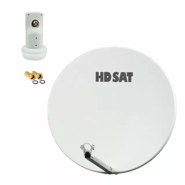 Pack HDSAT Parabole satellite fibre composite Blanche 75cm + LNB Single HD 4K