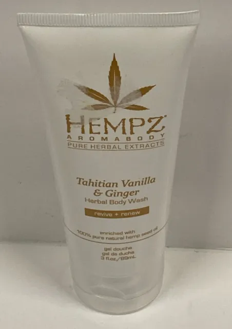 Hempz Pure Herbal Extracts Tahitian Vanilla & Ginger Herbal Body Wash 3 floz