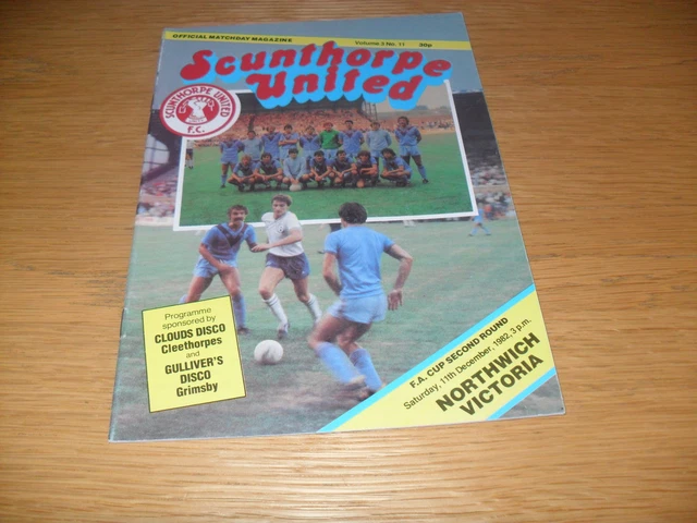SCUNTHORPE V NORTHWICH Victoria 11 décembre 1982 FA Cup EUR 2,32