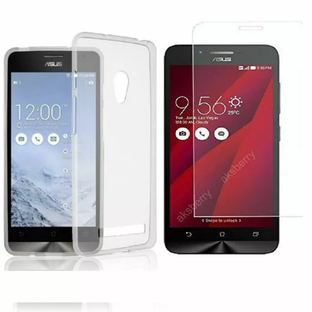 Cover Custodia Tpu + Pellicola Vetro Temperato Per Asus Zenfone Go Zc500Tg Z00Vd