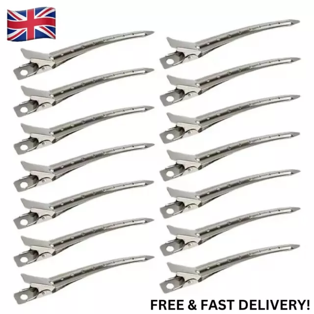 Metal Hair Sectioning Clips Hairdressing Professional Strong Grip Clip 24 Pieces