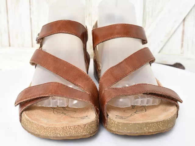 JOSEF SEIBEL Tonga 25 Camel Leather Comfort Ankle Strap Sandals Womens Sz 39 2