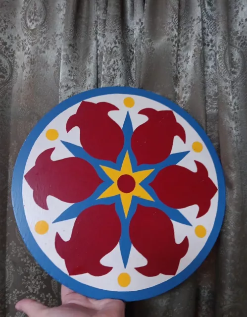 Folk Art Handpainted Round Amish Mennonite Pennsylvania Dutch Wood Hex Sign OOAK