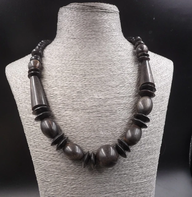 Collier En Bois Peint Multicolore Artisanat Bali - Neuf Avec étiquettes, Ethnique