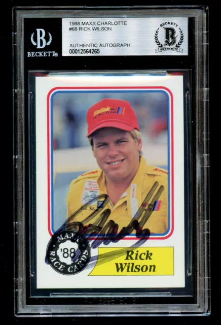 Rick Wilson #68 signed autograph auto 1988 MAXX Charlotte NASCAR Card BAS