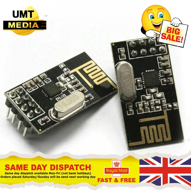 1/2/3/5/10 ARDUINO NRF24L01+ 2.4GHz Wireless RF Transceiver Module UK ...