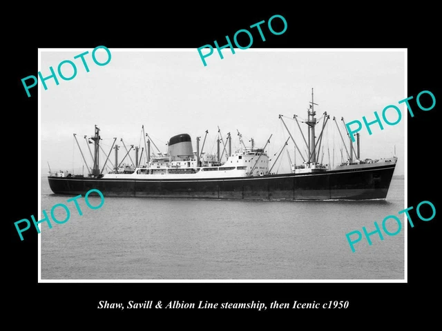 OLD HISTORIC PHOTO SHAW SAVILL & ALBION LINE STEAM SHIP THE ICENIC
