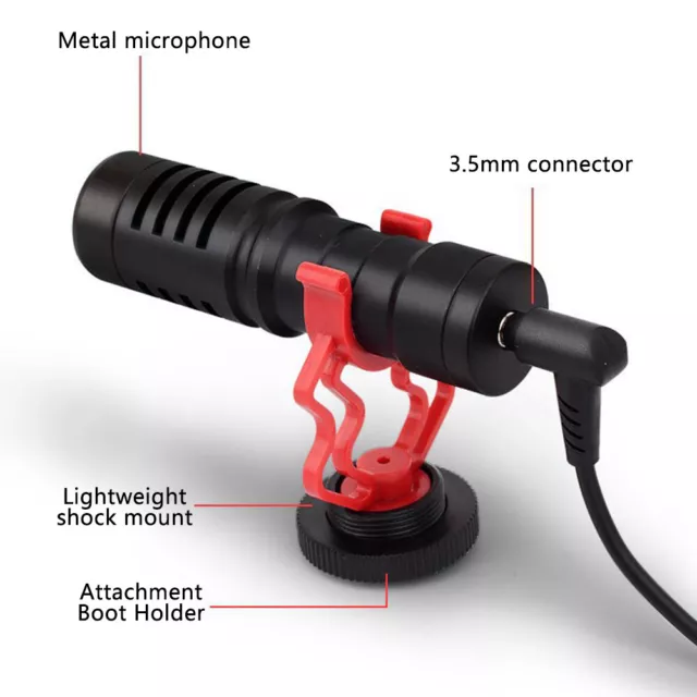 3.5mm Stereo Recording Interviews Microphone for DSLR Camera Video Recording