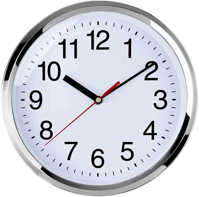 25Cm Orologio Da Muro, Silenzioso Con Numero Grandi E Graziosi E Movimento Digit