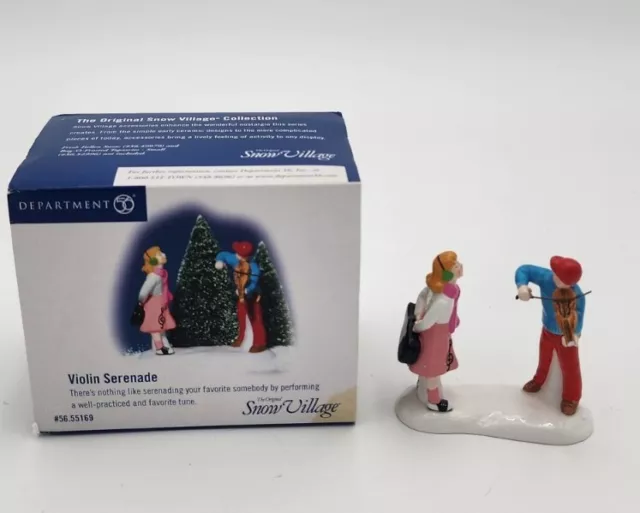 Dept 56 Violin Serenade Original Snow Village 55169 Ceramic Girl Boy figurine