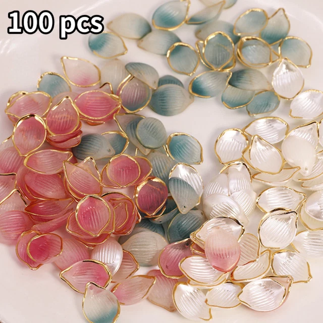 100X Acrylique Fleur Pendentifs Pétale Charms Résine Épingle Bijoux Accessoires