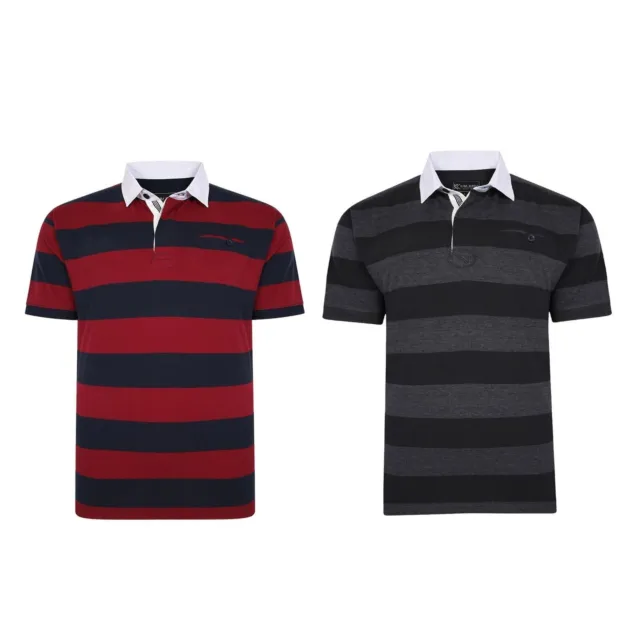 Kam Homme Rayure Polo Rugby avec Col Taille 2XL Pour