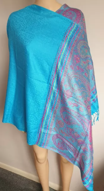 100% Pashmina/Cashmere Soft Shawl Wrap (Royal Blue)