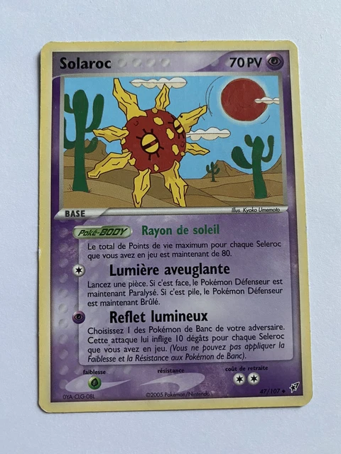 French Pokemon Card NEAR MINT Solaroc 47/107 - EX DEOXYS 70 PV RARE