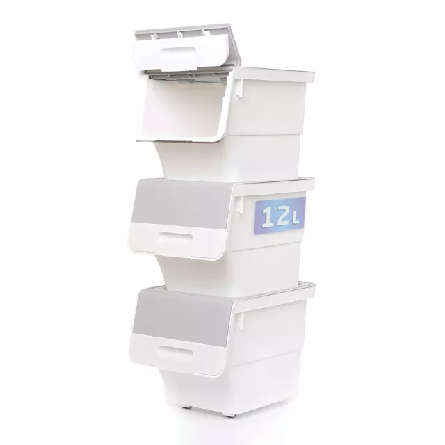 Parpalinam Caja de Almacenamiento con Tapa 3er-Set Rollos Caja Juguetes Plástico