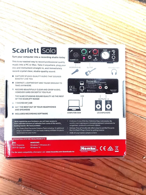 scarlett solo vs 2i2  Interface Audio carte son 2nd generation USB (état neuf ) 2