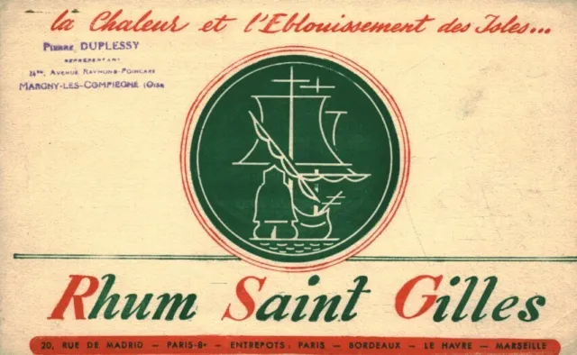 Buvard vintage rhum Saint Gilles