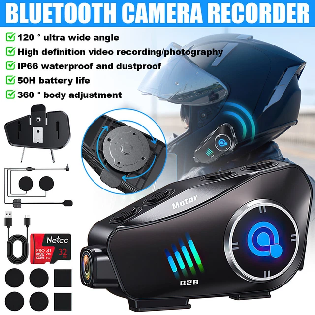 BLUETOOTH MOTORCYCLE 1080P HD Camera Recorder Motorbike Helmet Headset ...