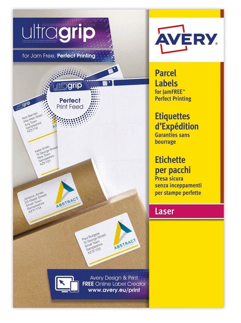 Avery Etichette Per Indirizzi Per Pacchi Stampanti Laser 99,1x57mm Bianco L7173-