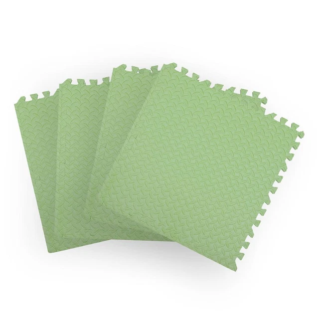BoPeep Kids Waterproof Floor Play Mat, 4 Pieces (Green)