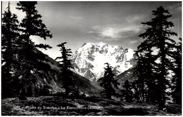 Route du Simplon Wallis alte AK Schweiz Suisse~1950/60 Blick auf das Fletschhorn