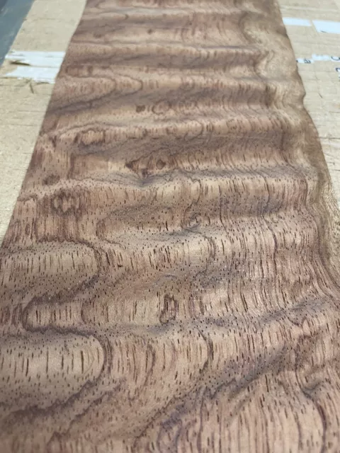 Waterfall Bubinga wood veneer 4" x 16" raw no backing "AA" grade 1/42" thick