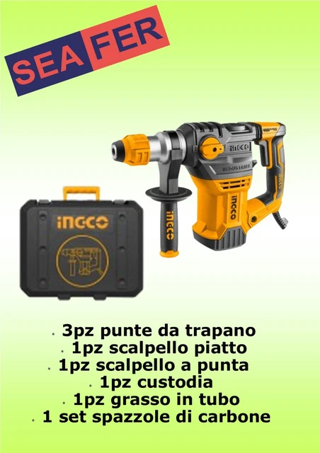 Martello Demolitore INGCO 1500W - Con Valigetta E Accessori SDS Plus - Foto 8