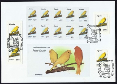 Cid Spagna 4301H 2007 Timbro Filatelia 07 Madrid Mio Cid Canarino Fauna 
