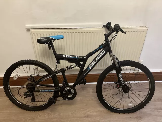 BOSS STEALTH Mountain Bike 26 Inch Wheels 18 Spede Black and Blue 179.99 PicClick UK