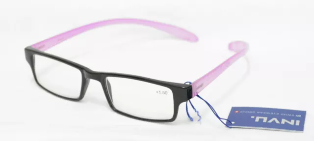 Occhiali da Lettura INVU B6418E +2.00 NERO ROSA DA COLLO READING GLASSES BLACK