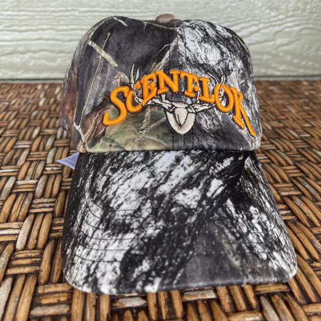 ScentLok Camo Hunting Hat Orange Logo Adjustable Strap Back Baseball Cap