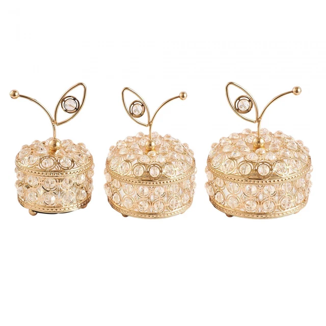 Boîte à bijoux en cristal organisateur étui de rangement avec anneau de